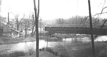 The Dreibelbis Covered Bridge from the West Bank looking downstream.